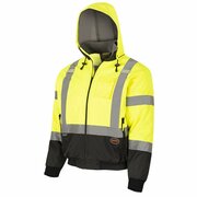 Pioneer Hi-Vis, Waterproof Polyester Safety Bomber Jacket, Yellow/Green, 2XL V1130560U-2XL